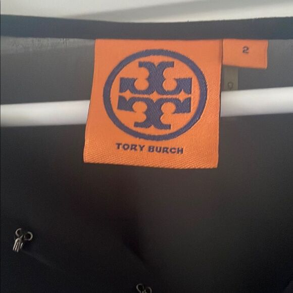 Tory Burch Black Tunic Oversized 3/4 Kimono Sleeve Blouse - Picture 2 of 6